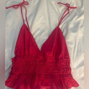 Hot Pink NEVER WORN cropped tank top blouse
